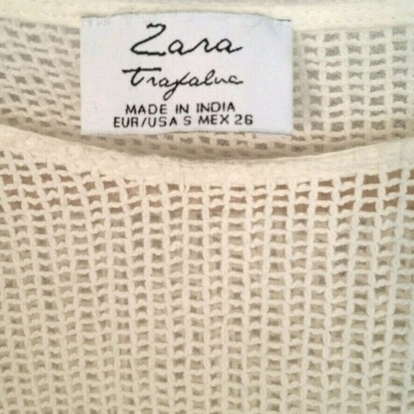 NWOT Zara Womens S Boho Crochet Fringe Cropped Top - Picture 7 of 7